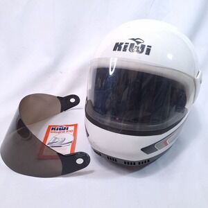Vtg Kiwi Integral K10 Full Face Motorcycle Helmet M White Swiss Made DOT